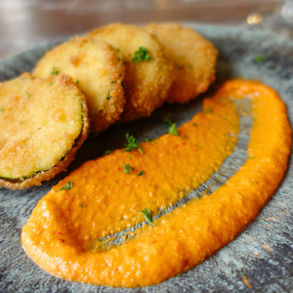 calabacín con romesco